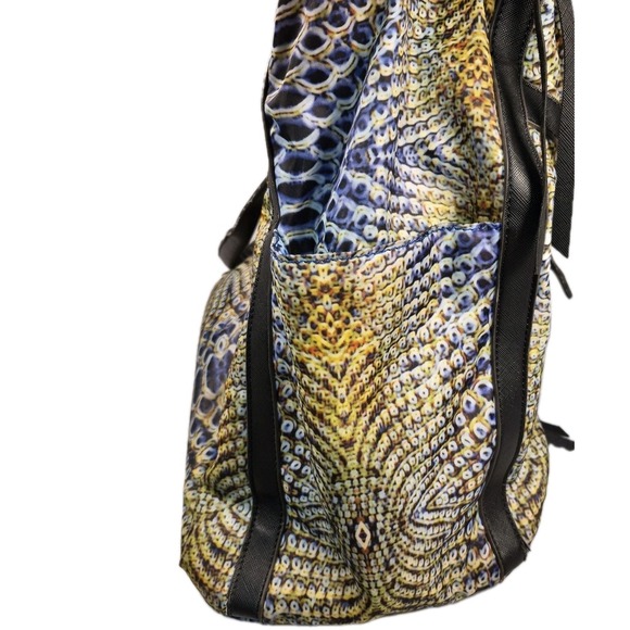 Aimee Kestenberg Snakeskin Print Nylon Tote Shoulder Bag Multipocket Zip Closure - Picture 4 of 13